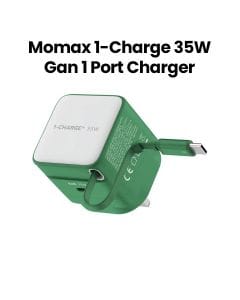 Momax 35W GaN 1-Port Charger with Built-in USB-C Cable - Green |UM72UKG