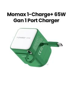 Momax 65W GaN 1-Port Charger with Built-in USB-C Cable - Green |UM76UKG