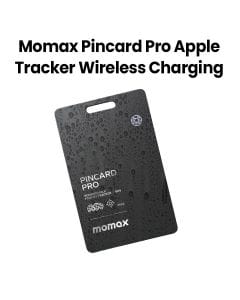 Momax PinCard Pro Apple Find My Certified Tracker with Wireless Charging - Black | BR9D