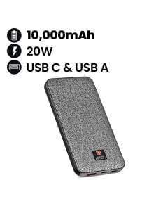 Swiss Military Power Bank 10,000mAh 2C1A with PD Fast Charge Grey | SM-PB-10K-2C1A-PD-FASTCHRG