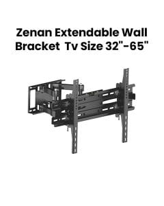 Zenan Extendable Wall Bracket Stand 32-65 Inch, Stable Support Design, Low Profile Structure, Stylish Black Finish - Black - ZTS-WM035