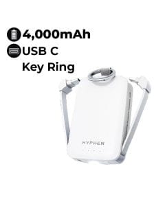 Hyphen Rescue Key Ring Emergency Power Bank – White | HPB-KREWH1120