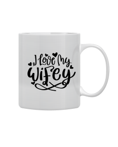 White Mug Printed in To My Wife