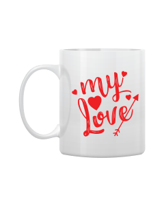 White Mug Printed in Red Everlasting Love