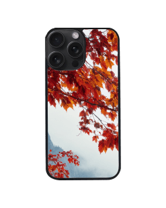 iPhone 15 Pro Max Black Case Printed With Mountain Lake Autumn Landscape