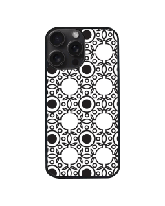 iPhone 15 Pro Max Black Case  Printed With Abstract Monochrome Seamless