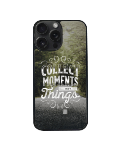 iPhone 15 Pro Max Black Case  Printed With Travel Lettering Background With Photo