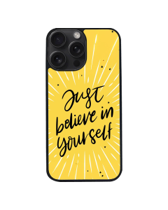 iPhone 15 Pro Max Black Case  Printed With Modern Motivation Quote Yellow Color