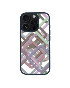 iPhone 16 Pro Max Black Case  Printed With Multicolour Square Background