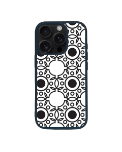 iPhone 16 Pro Max Black Case  Printed With Abstract Monochrome Seamless