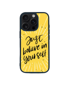 iPhone 16 Pro Max Black Case  Printed With Modern Motivation Quote Yellow Color