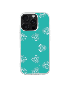 iPhone 16 Pro Max Transparant Case Printed With Nice Blue Background With White Pattern