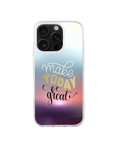 iPhone 16 Pro Max Transparant Case Printed With Positive Quote Poster Sunset Blurred Background