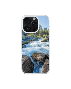 iPhone 16 Pro Transparant Case Printed With River Surrounded With Flowers Autumn Daytime