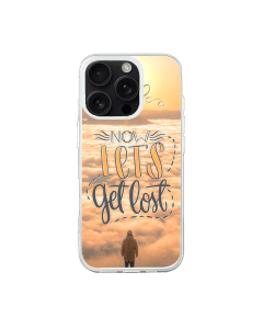 iPhone 16 Pro Transparant Case Printed With Travel Lettering With Quote And Image