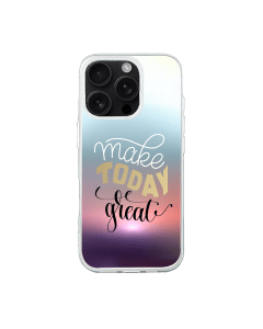 iphone 16 Pro Transparant Case Printed With Positive Quote Poster Sunset Blurred Background