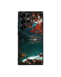 Samsung S25 Ultra Black Case Printed With Brown Green Trees Beside River Daytime