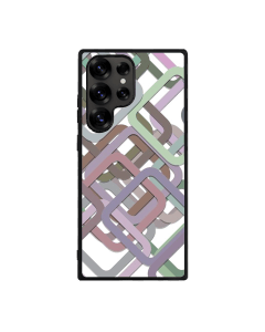 Samsung S25 Ultra Black Case  Printed With Multicolour Square Background