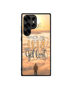 Samsung S25 Ultra Black Case  Printed With Travel Lettering With Quote And Image