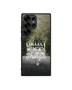 Samsung S25 Ultra Black Case  Printed With Travel Lettering Background With Photo