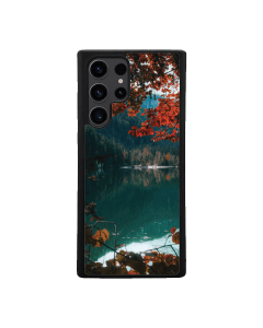 Samsung S24 Ultra Black Case Printed With Brown Green Trees Beside River Daytime