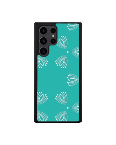 Samsung S24 Ultra Black Case  Printed With Nice Blue Background With White Pattern