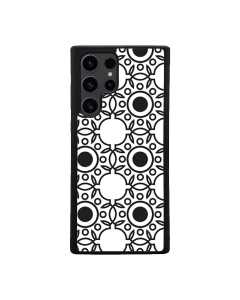 Samsung S24 Ultra Black Case  Printed With Abstract Monochrome Seamless