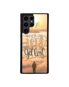 Samsung S24 Ultra Black Case  Printed With Travel Lettering With Quote And Image