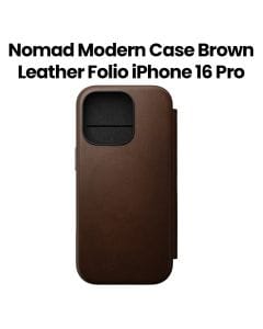 Nomad Modern Leather Folio for iPhone 16 Pro | Brown | Leather | NM01679585