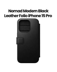 Nomad Modern Leather Folio for iPhone 15 Pro | Black | Nomad Leather | NM01627685