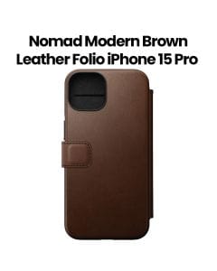 Nomad Modern Leather Folio for iPhone 15 Pro | Brown | Nomad Leather | NM01628385