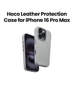Hoco Leather Protective Case for iPhone 16 Pro Max | Gray | DG29