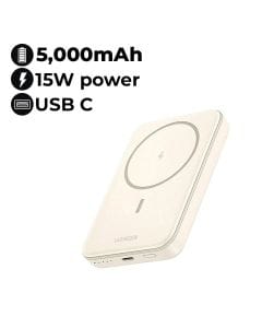 UGREEN 5,000mAh Mini Magnetic Wireless 15W Power Bank | White | UG-PB-Msafe-PB560-5000C-WHT