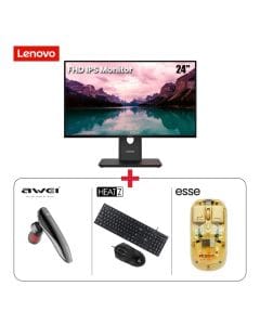 Lenovo ThinkVision 24" Monitor + Heatz Keyboard & Mouse + Esse RGB Mouse + Awei Bluetooth Headset (603001000008767 + 603001000003552 + 603001000006197 + 301015000000112)