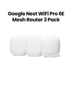 Google Nest WiFi Pro Mesh Router WiFi 6E Fast Speed Whole-Home Coverage (3-Pack) | Snow | GA03690