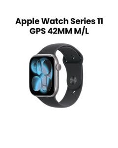 Apple Watch Series 11 GPS M/L 42mm, Up to 24 Hours Battery Life, Water Resistant - Space Gray Aluminium Case with Black Sport Band - MEQX4AF/A