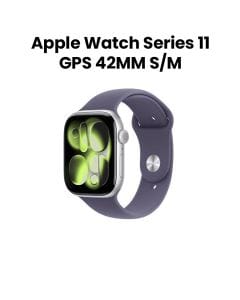 Apple Watch Series 11 GPS S/M 42mm, Up to 24 Hours Battery Life, Water Resistant - Silver Aluminium Case with Purple Fog Sport Band - MEU64AF/A