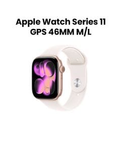 Apple Watch Series 11 GPS 46mm Rose Gold Aluminium Case with Light Blush Sport Band M/L | MEV74AF/A
