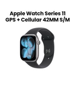 Apple Watch Series 11 GPS + Cellular 42mm Space Grey Aluminium Case with Black Sport Band S/M | MF8A4AF/A