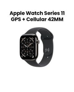 Apple Watch Series 11 GPS + Cellular 42mm Slate Titanium Case with Black Sport Band M/L | MF8T4AF/A