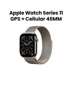 Apple Watch Series 11 GPS + Cellular S/M 46mm, Always On Retina Display, All Day Battery Life - Natural Titanium Case With Natural Milanese Loop - MFCY4AF/A