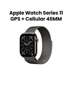 Apple Watch Series 11 GPS + Cellular S/M 46mm, Always On Retina Display, All Day Battery Life - Slate Titanium Case With Slate Milanese Loop - MFD34AF/A