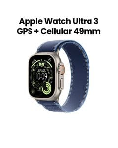 Apple Watch Ultra 3 GPS + Cellular 49mm Natural Titanium Case with Blue/Bright Blue Trail Loop M/L | MEWU4AF/A