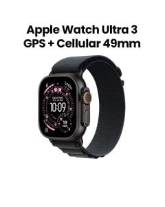 Apple Watch Ultra 3 GPS + Cellular Large 49mm, Bright And Durable Display - Black Titanium Case With Black Alpine Loop - MF0X4AF/A