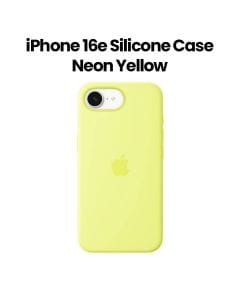 Apple Silicone Case For iPhone 16e, Snug And Secure Fit, Soft Microfiber Lining, Precise Cutouts And Button Covers - Neon Yellow - MGYW4ZM/A
