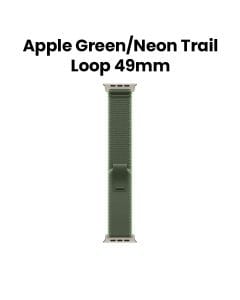 Apple Watch Trail Loop M/L 49mm, Ultra-Thin And Lightweight, Comfortable Fit - Natural Titanium Finish With Green/Neon Trail Loop - MFT54ZM/A