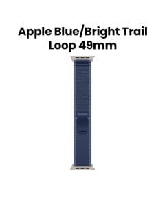 Apple Watch Trail Loop M/L 49mm, Ultra-Thin And Lightweight, Comfortable Fit - Natural Titanium Finish With Blue/Bright Blue Trail Loop - MFT74ZM/A