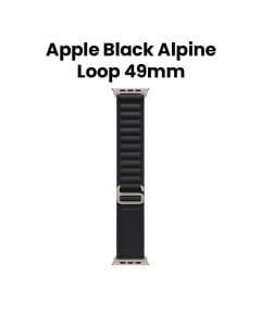 Apple Watch Alpine Loop Medium 49mm, Durable Woven Design, Secure G-Hook Closure - Natural Titanium Finish With Black Alpine Loop - MFTF4ZM/A