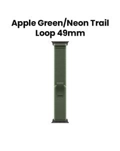 Apple Watch Trail Loop S/M 49mm, Ultra-Lightweight And Thin Design, Wide Compatibility - Black Titanium Finish With Green/Neon Trail Loop - MG9N4ZM/A