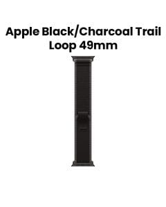 Apple Watch Trail Loop M/L 49mm, Ultra-Lightweight And Thin Design, Wide Compatibility - Black Titanium Finish With Black/Charcoal Trail Loop - MG9U4ZM/A